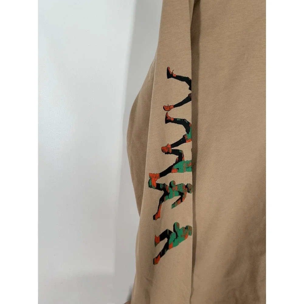 Air Jordan T Shirt Mens Small Khaki Long Sleeve Jumpman Graphic Cotton Crew Neck